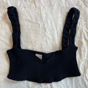 Hunza G Black Bikini Top One Size